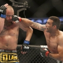 Fabricio Werdum, right, and Travis Browne fight during a UFC mixed martial arts bout on Saturday, April 19, 2014, in Orlando, Fla. Werdum won. (AP Photo/Reinhold Matay)