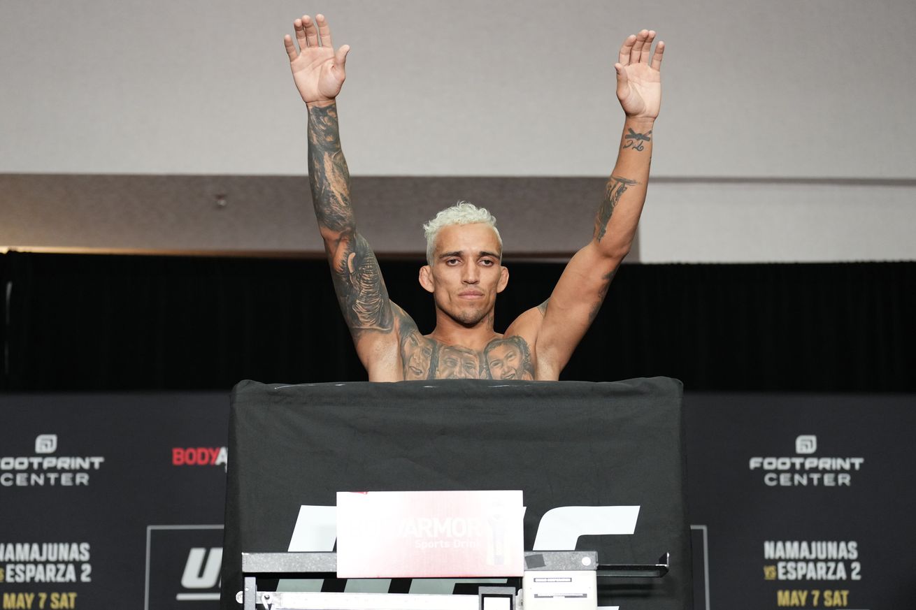 Charles Oliveira when he weighed in for UFC 274