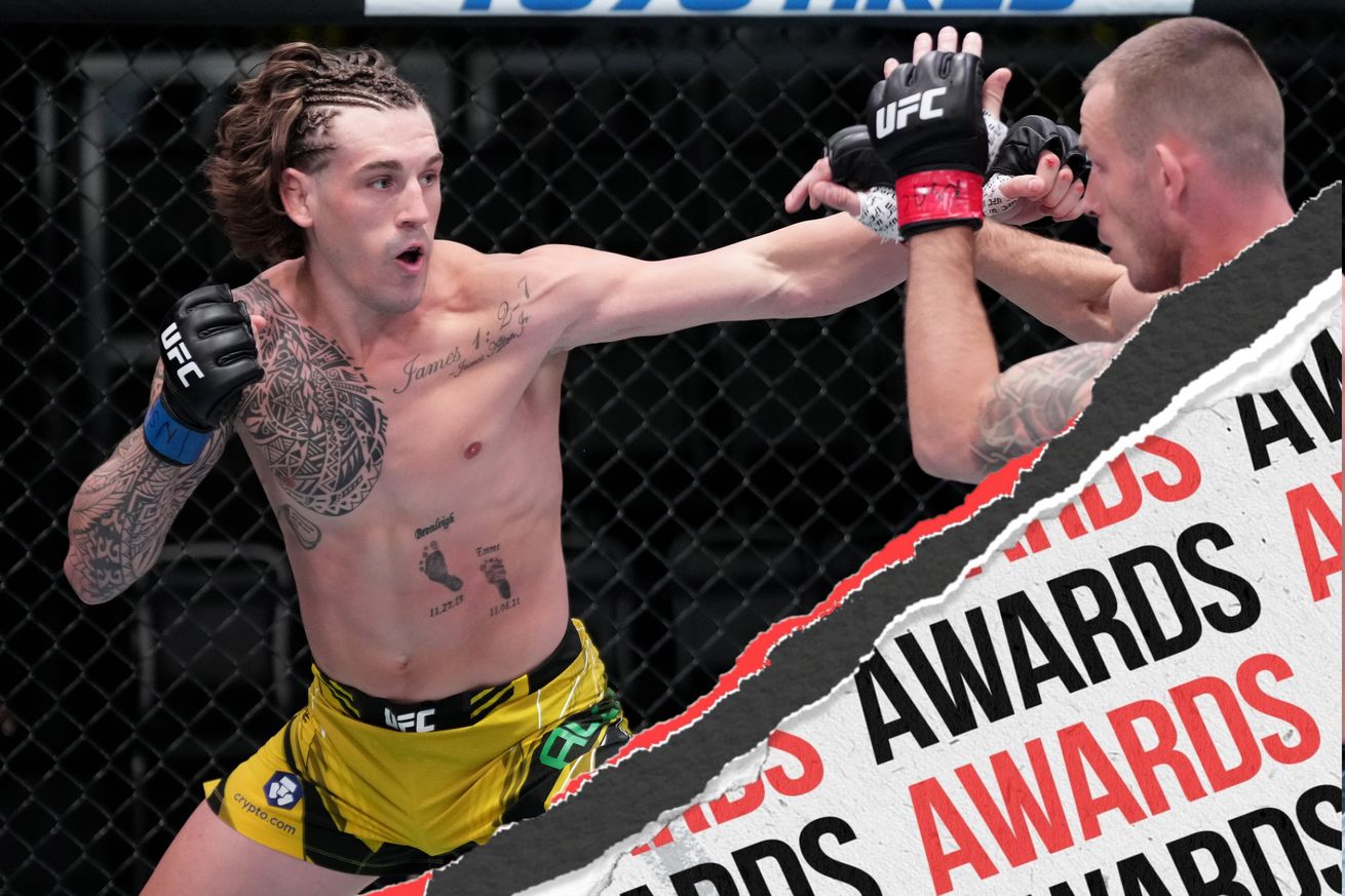 Brendan Allen punching Krzysztof Jotko at UFC Vegas 61