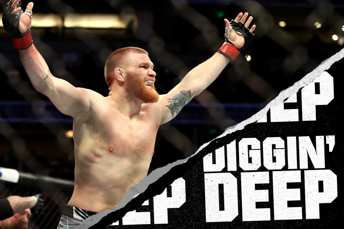 Matt Frevola celebrating his win over Genaro Valdez at UFC 270