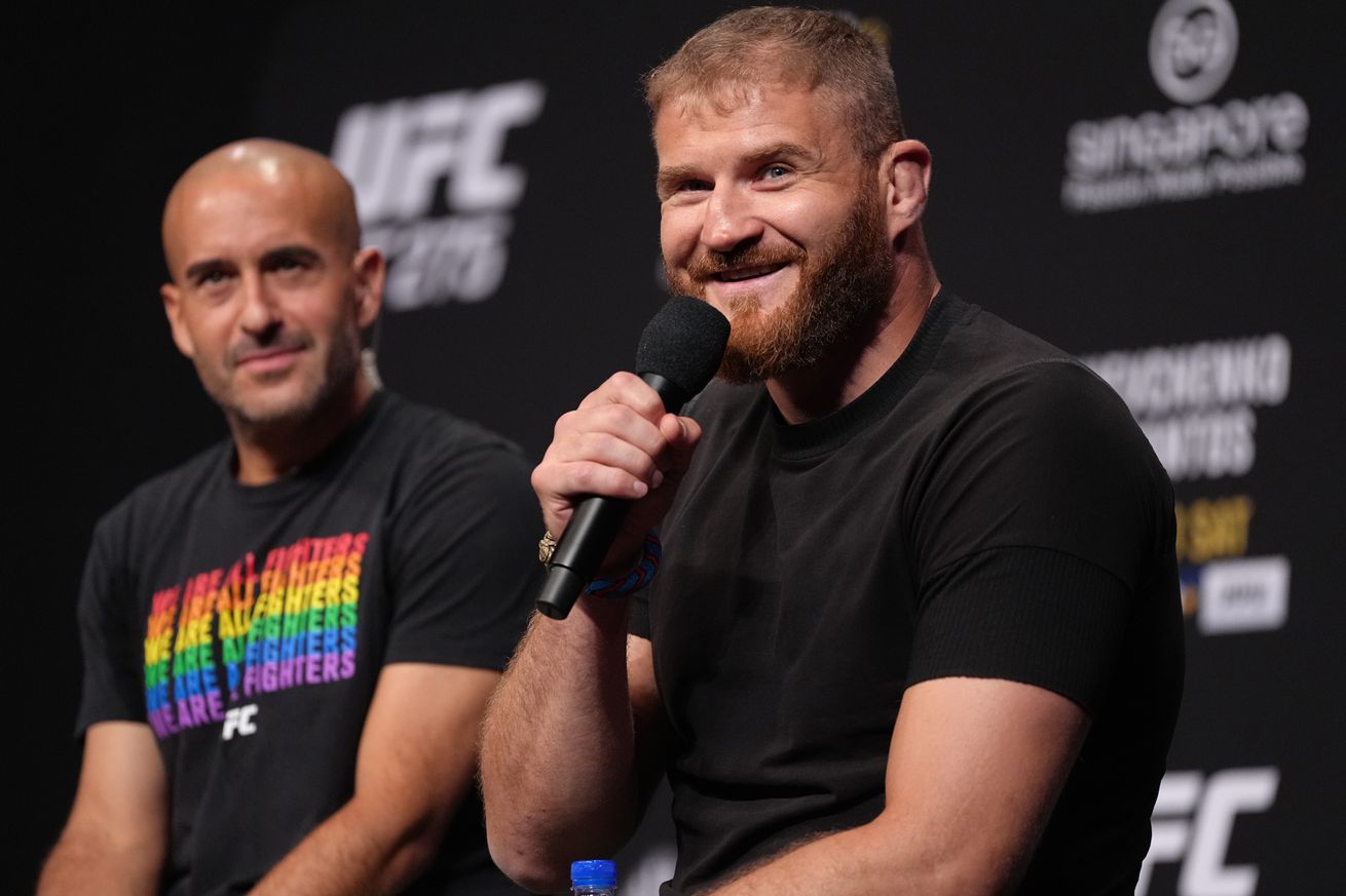 Jan Blachowicz during a UFC media event for UFC 275.