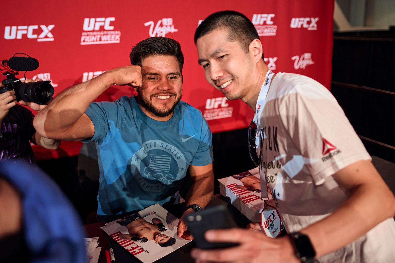 Henry Cejudo attended a meet and greet with UFC fans in Las Vegas.