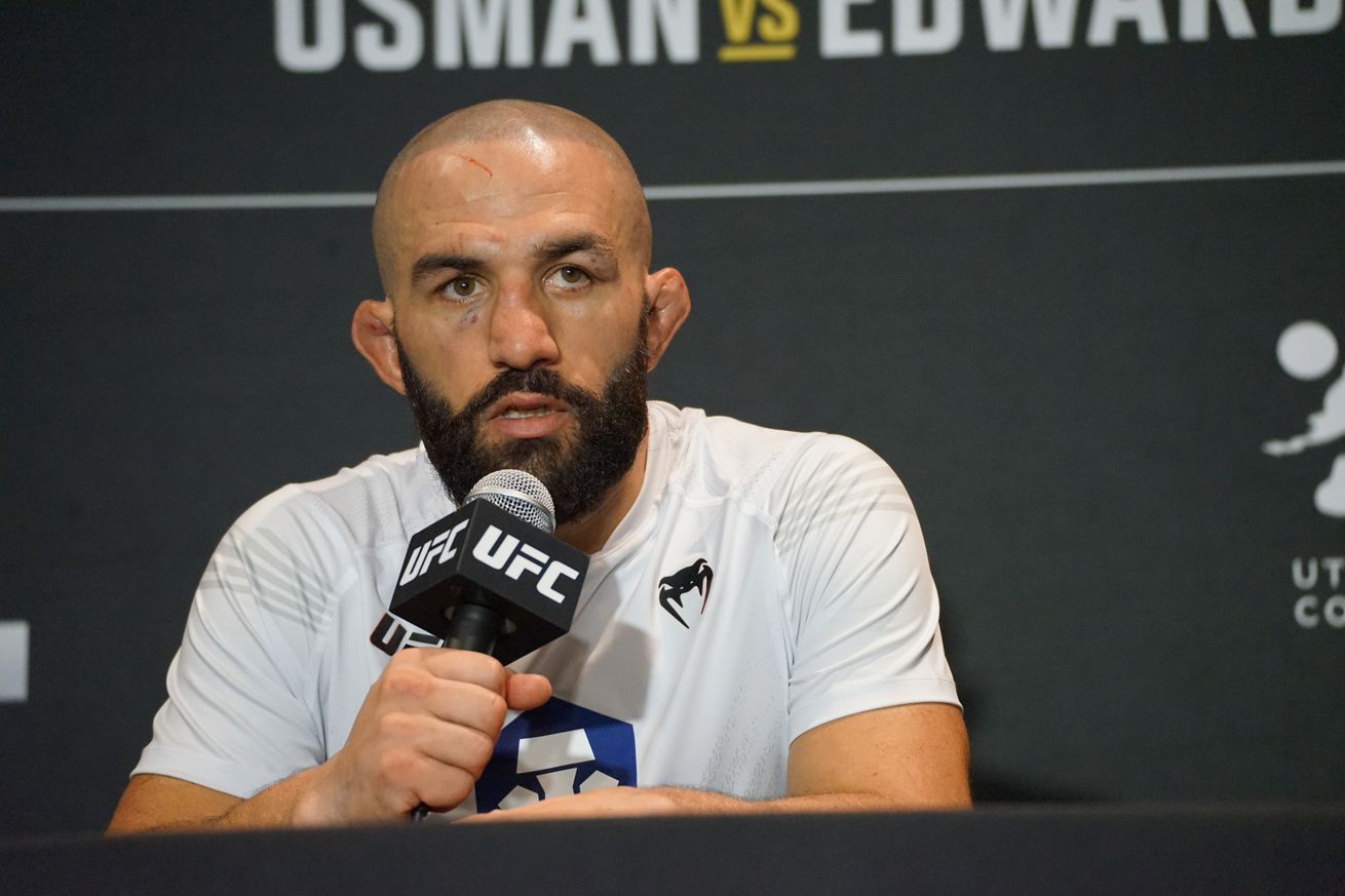 Jared Gordon speaks to media following UFC 278 in Salt Lake City.