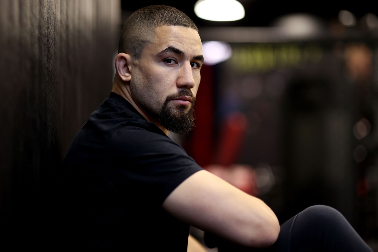 Robert Whittaker at a media day for UFC 284. 