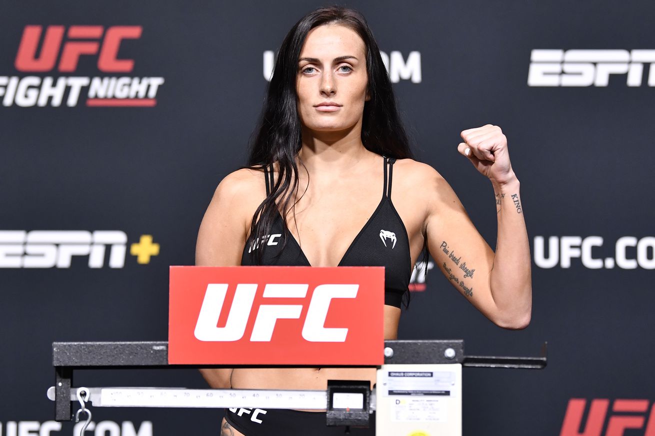 Casey O’Neill at weigh-ins for UFC Vegas 29. 