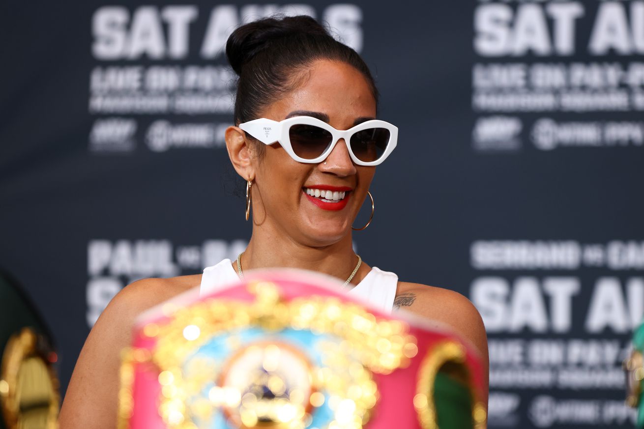 Amanda Serrano with her belts
