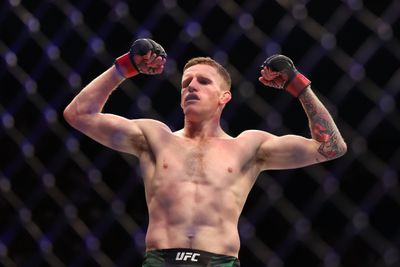Mullarkey celebrates after his victory over Pardo at UFC 284.
