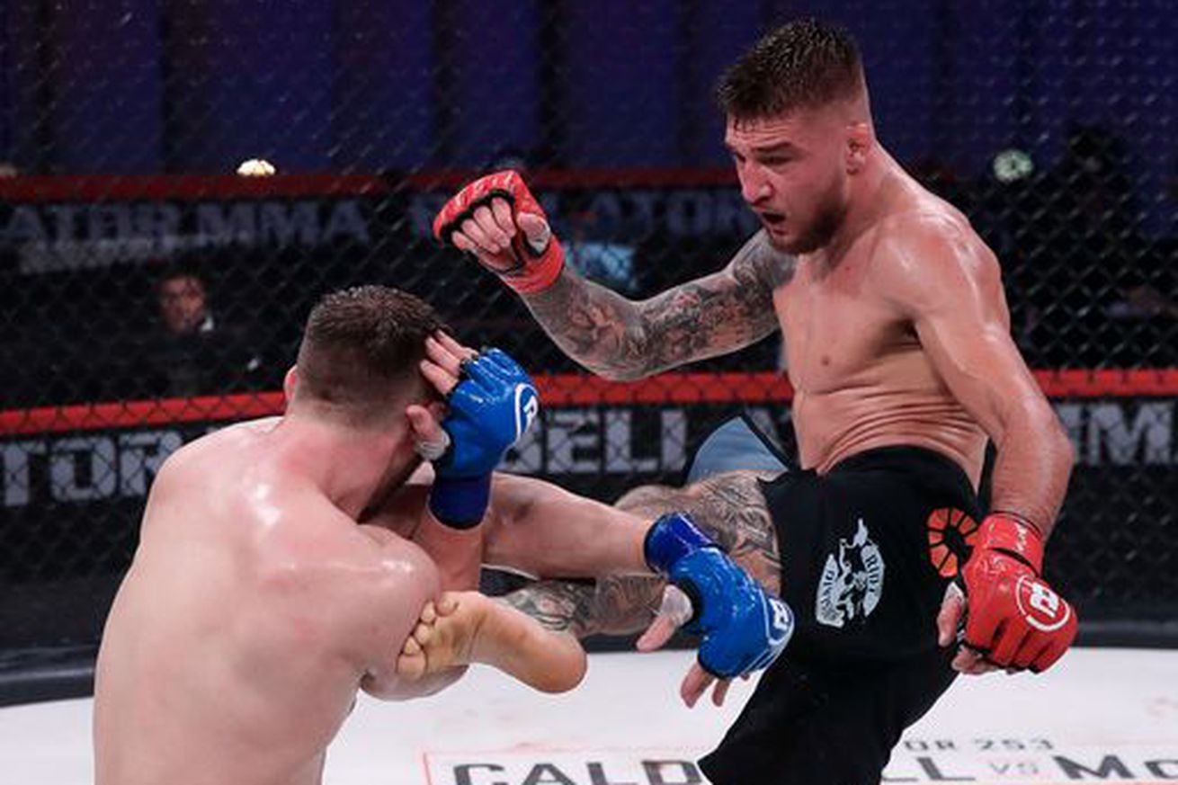 Yaroslav Amosov defeated Logan Storley in their title unification rematch at Bellator 291