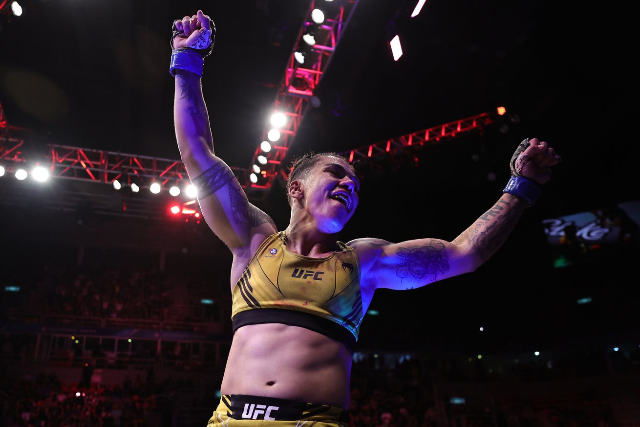 Jéssica Andrade after defeating Lauren Murphy at UFC 283. 