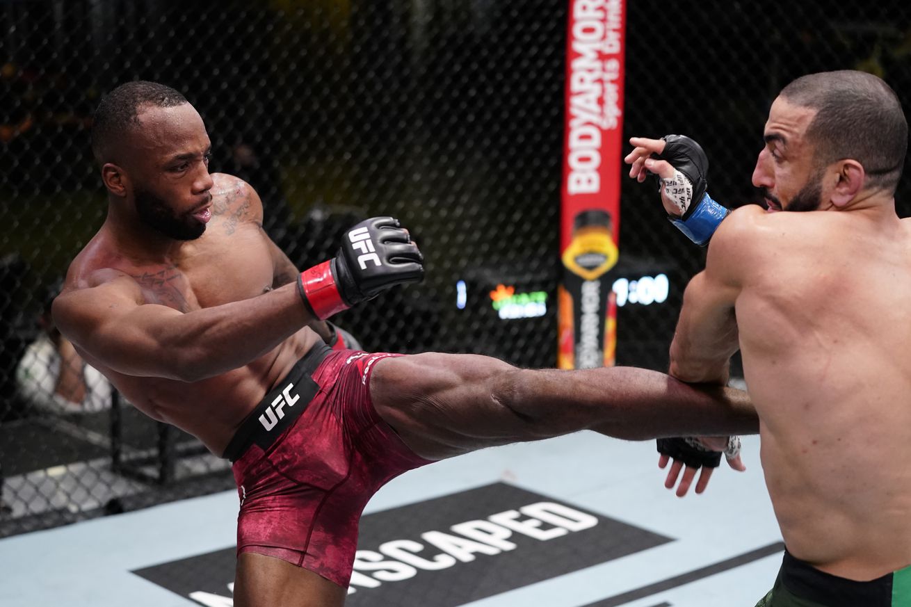 UFC 304 main event fighters Leon Edwards and Belal Muhammad.
