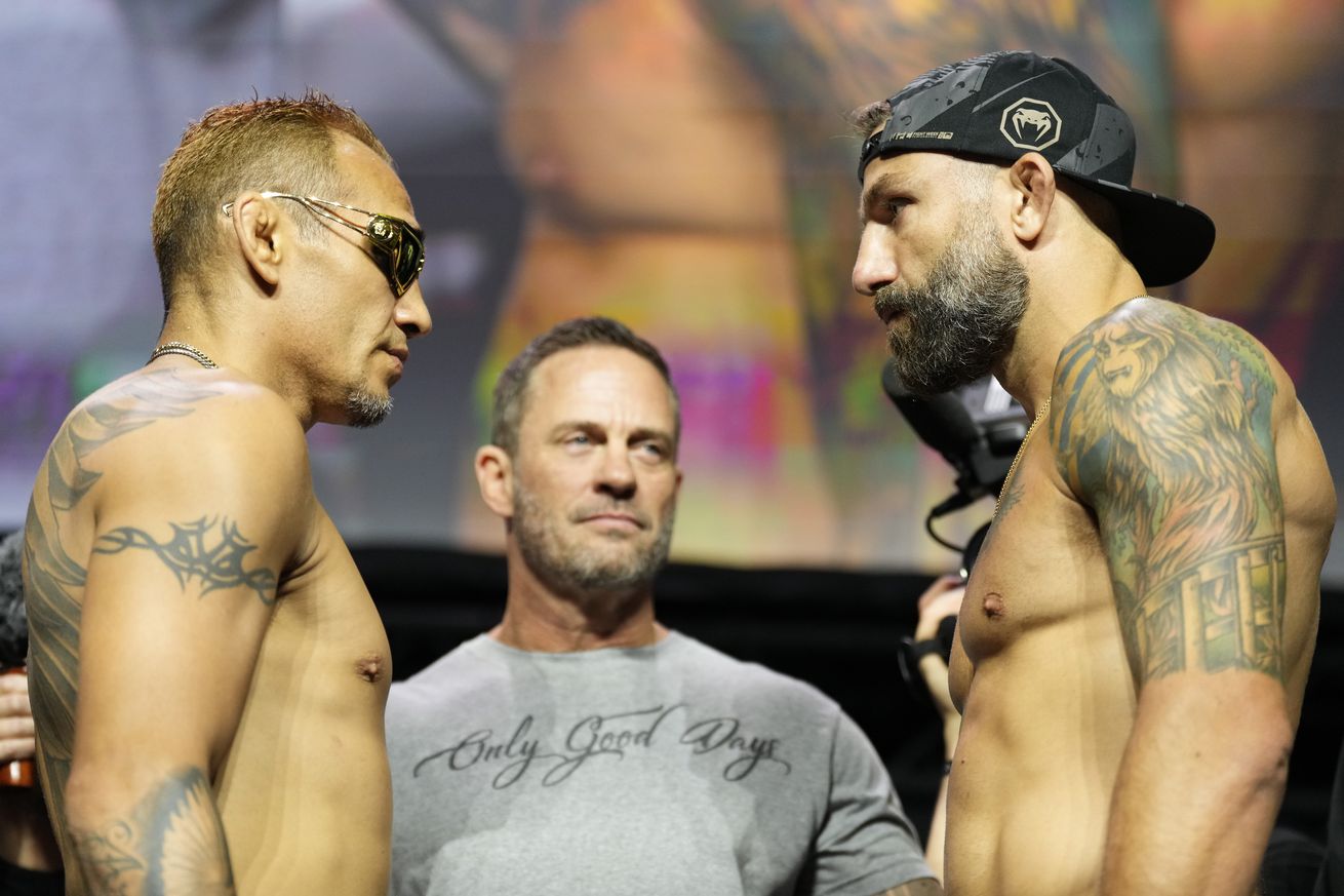 Tony Ferguson and Michael Chiesa face off ahead of UFC Abu Dhabi
