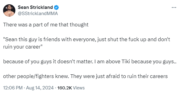 Sean Strickland Takes Aim at MMA Media for Lack of Coverage on Tiki Ghosn Accusations 3 Sean Strickland